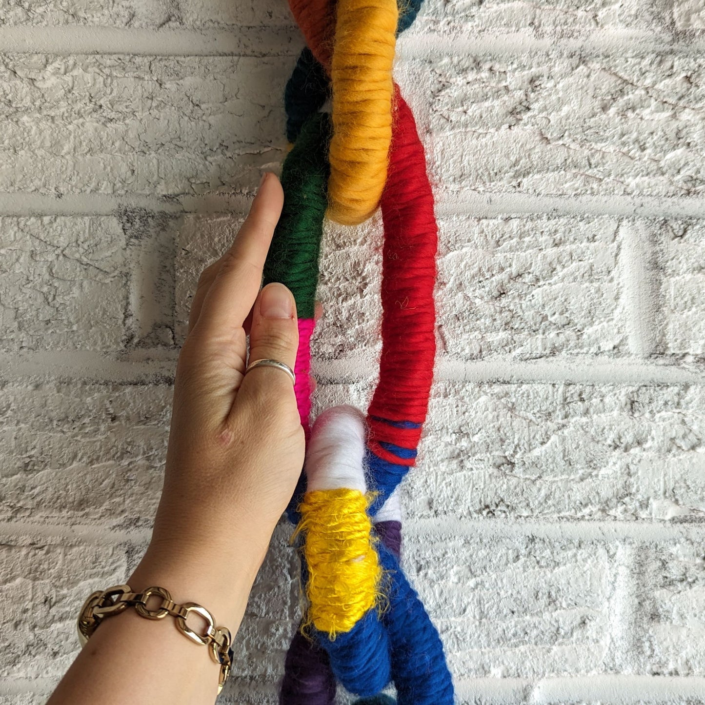 Knotted Wall Hanging - Rainbow Bright